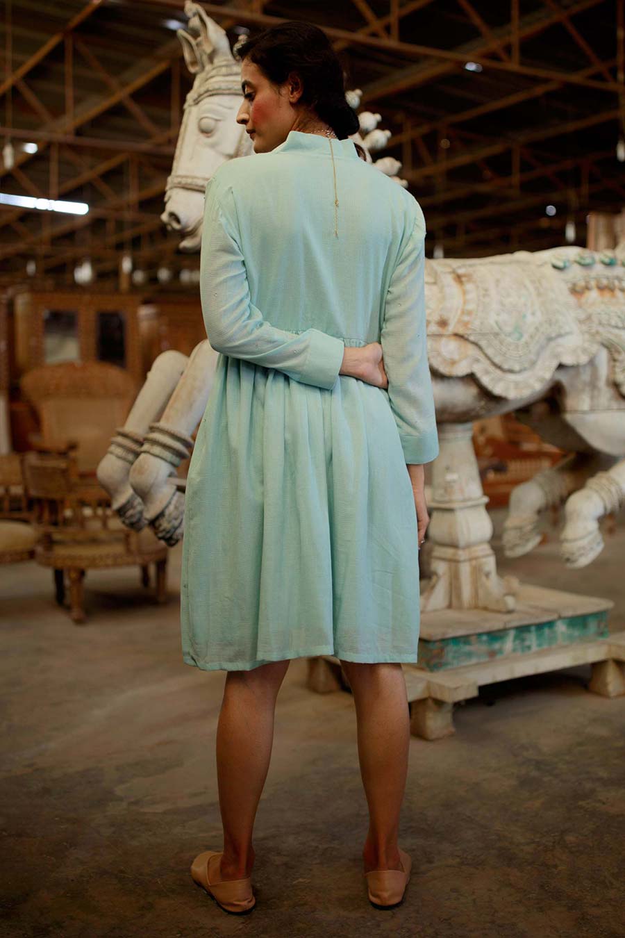 Lazy Evening Blue Handmade Dress