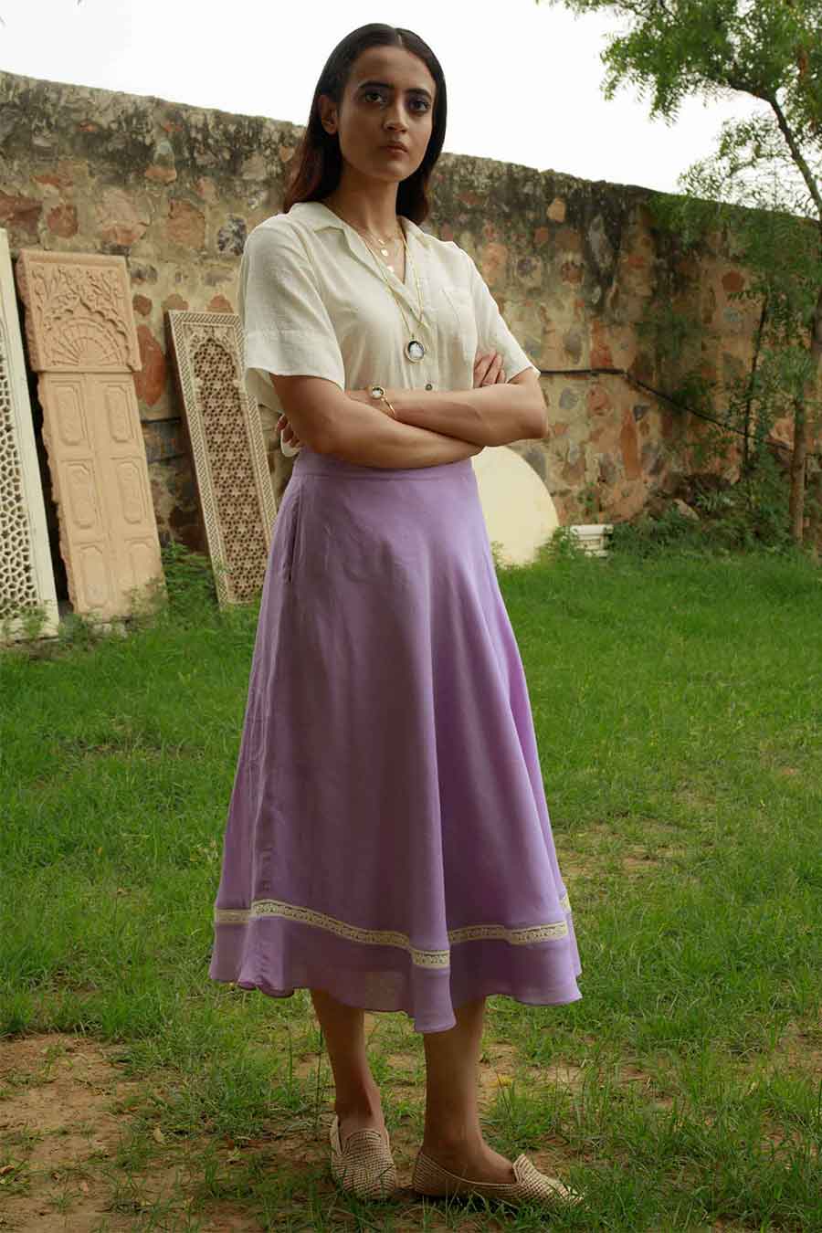 Organic Cotton Purple Handmade Skirt