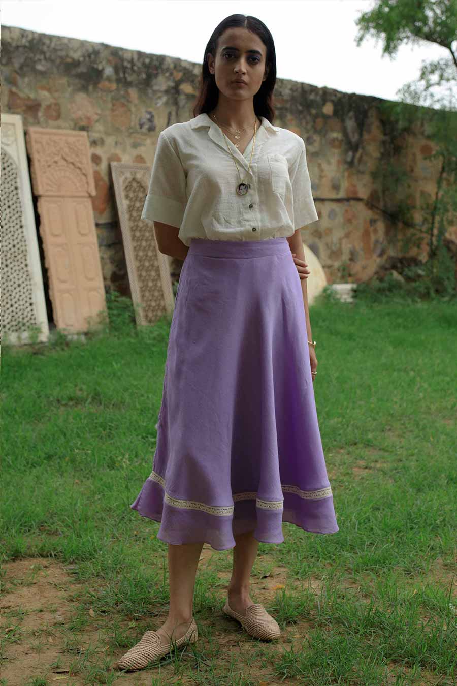Organic Cotton Purple Handmade Skirt
