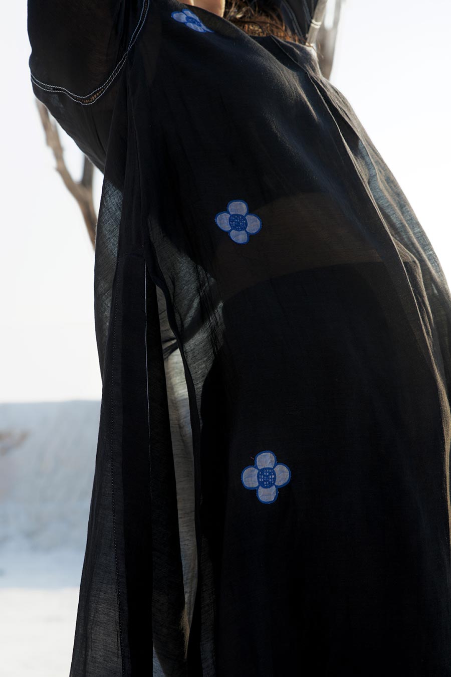 Black Embroidered Chanderi Co-Ord Set