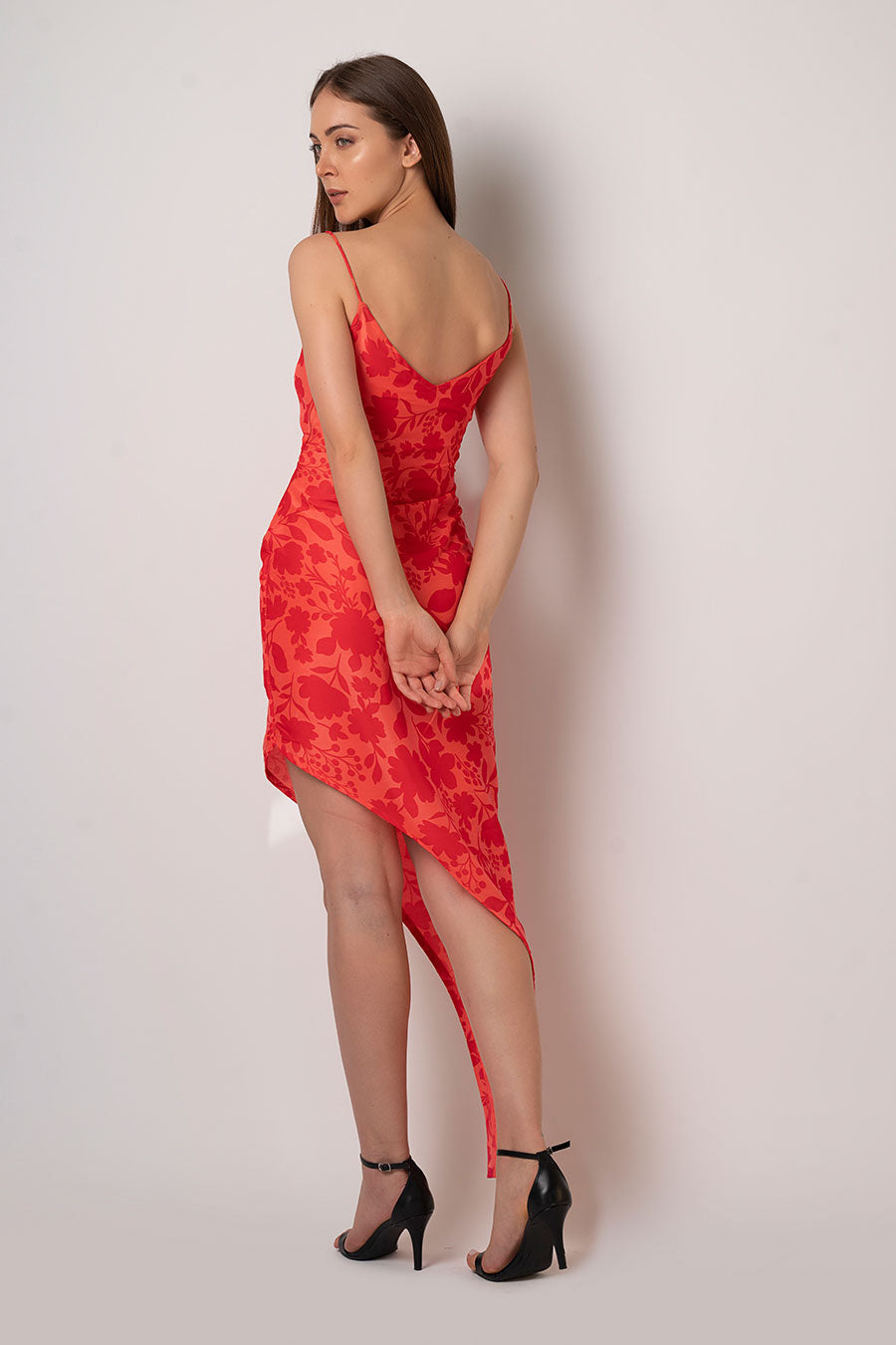 Red Floral Printed Dress