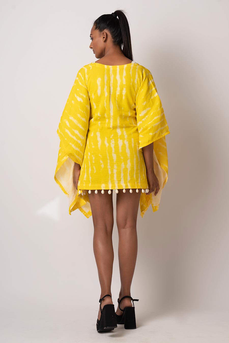 Yellow Tie-Dye Kaftan Dress