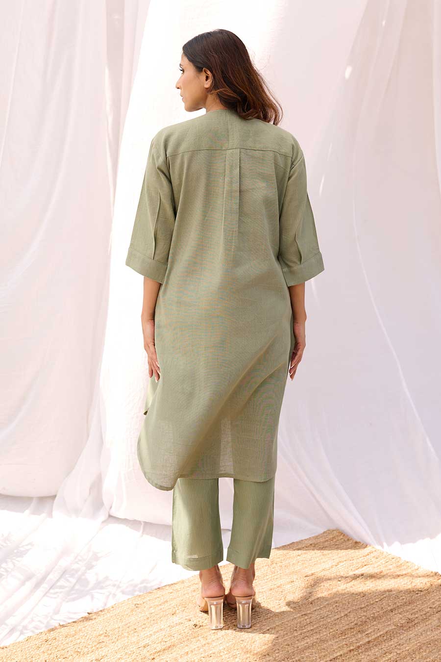 Sage Green Kurta & Pant Co-Ord Set