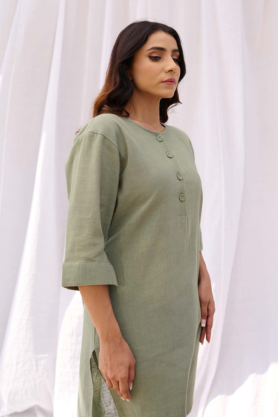 Sage Green Kurta & Pant Co-Ord Set