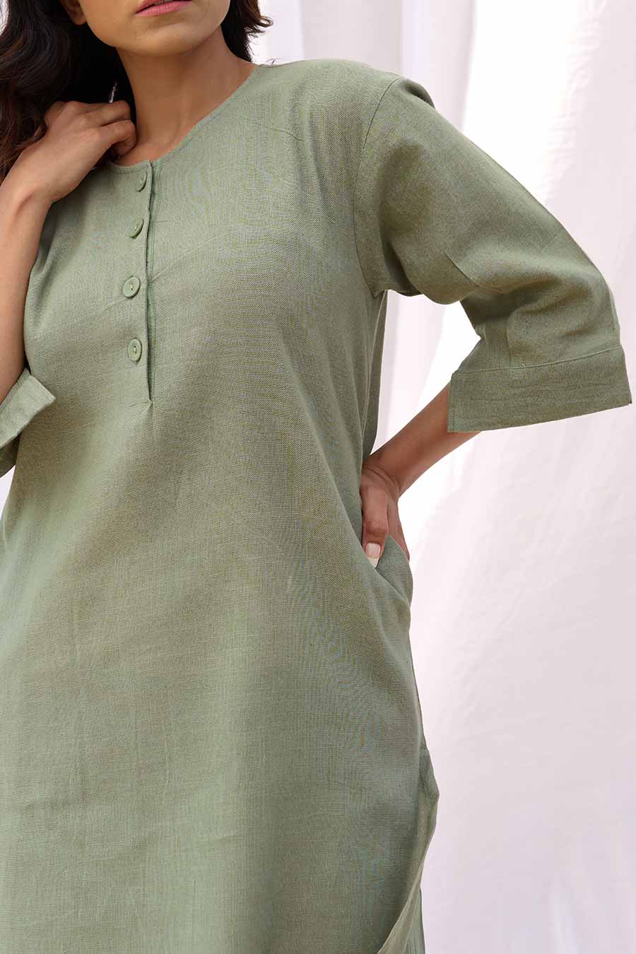 Sage Green Kurta & Pant Co-Ord Set