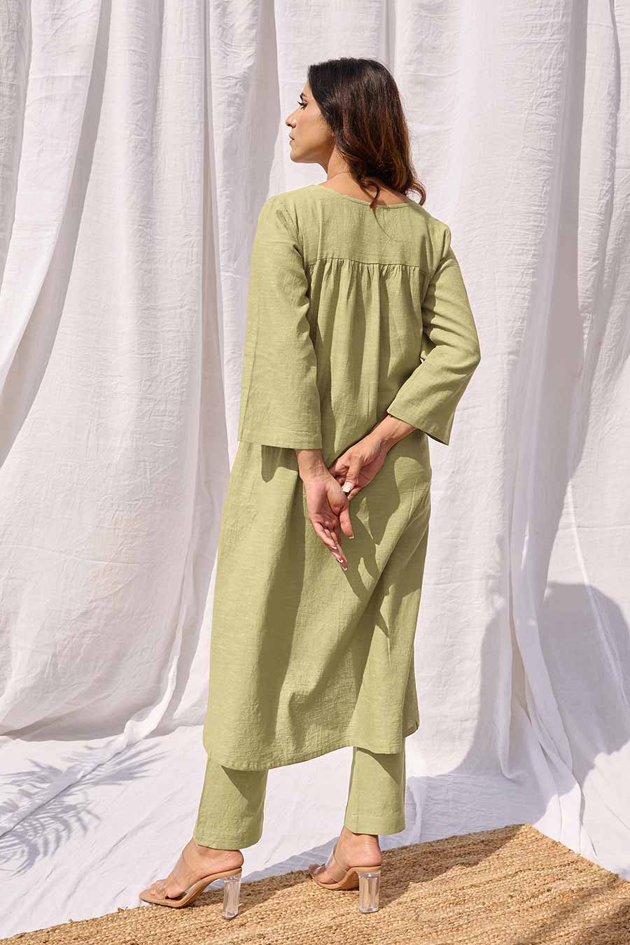 Lime Kurta & Pant Co-Ord Set