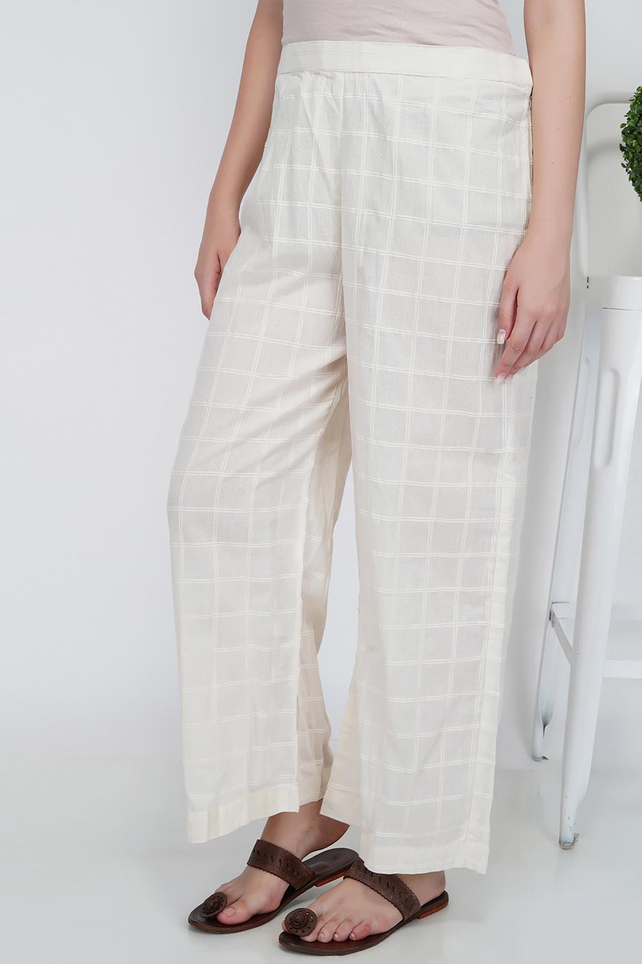 Ecru Angrakha Kurta & Pants Set