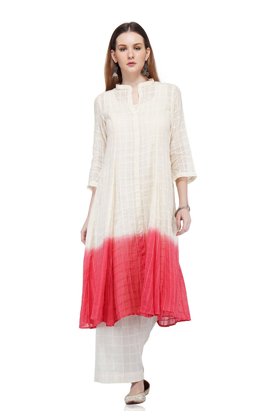 Dip Dyed Ecru Kalidar Kurta