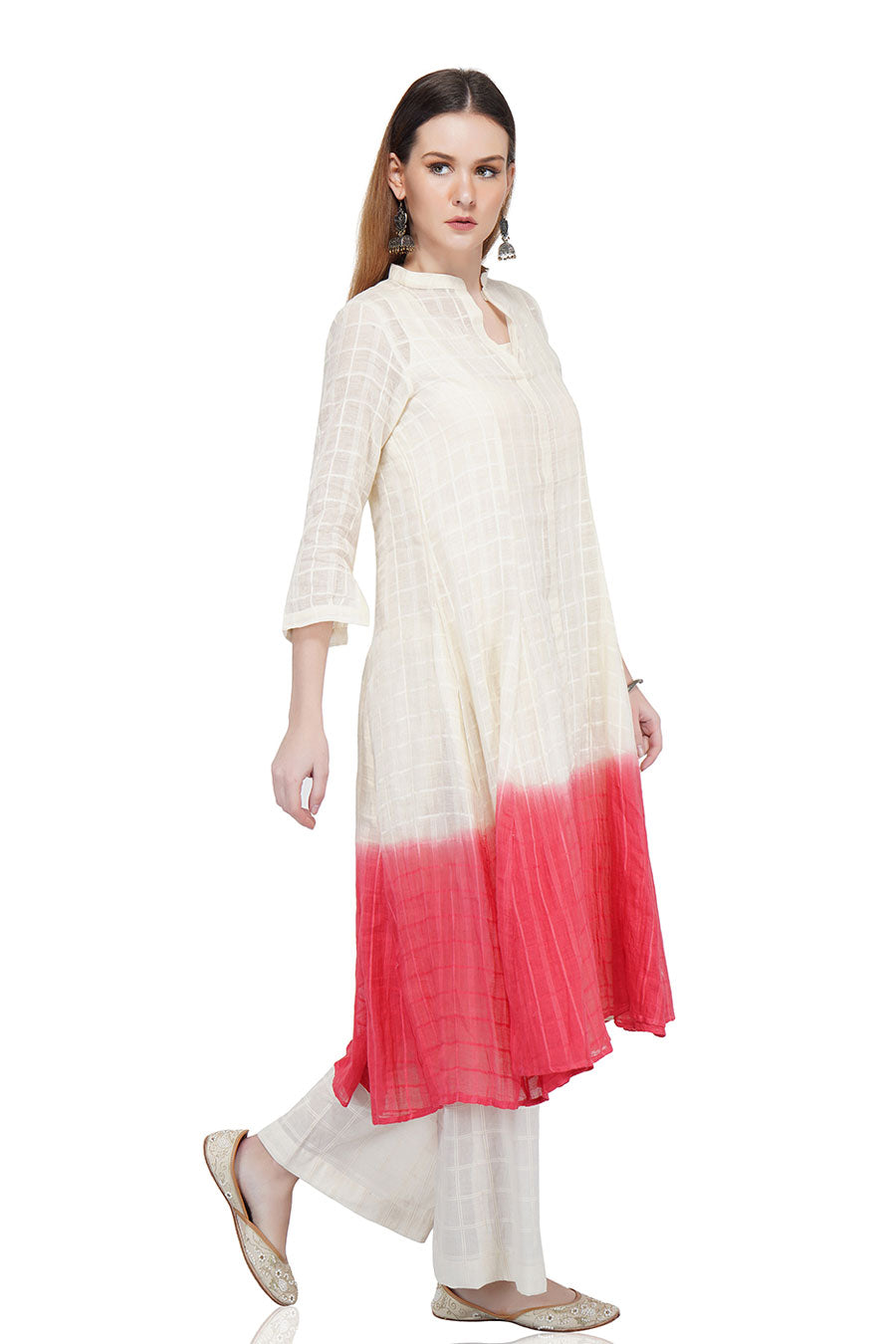 Dip Dyed Ecru Kalidar Kurta