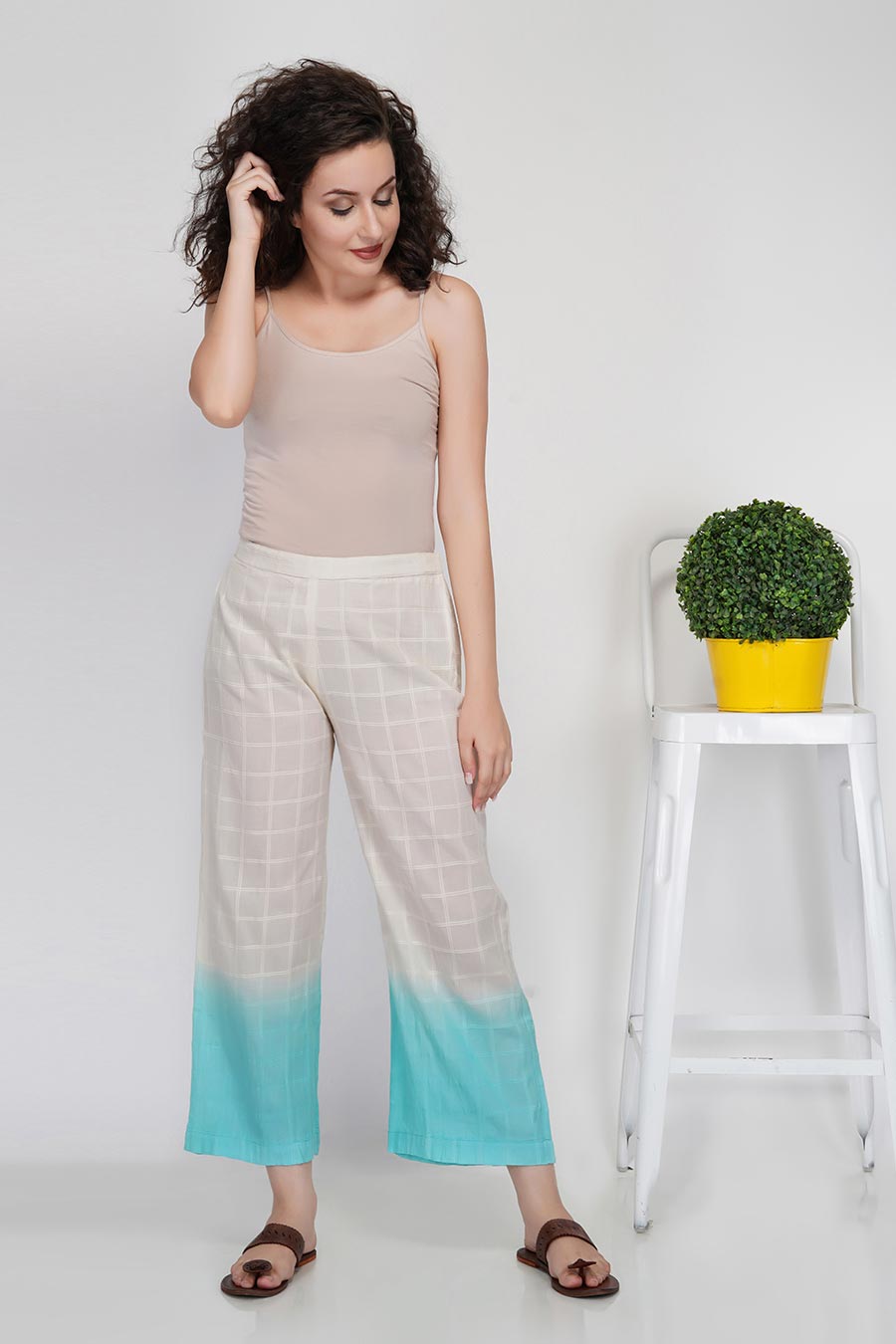 Checkered Cotton Kurta & Pants Set