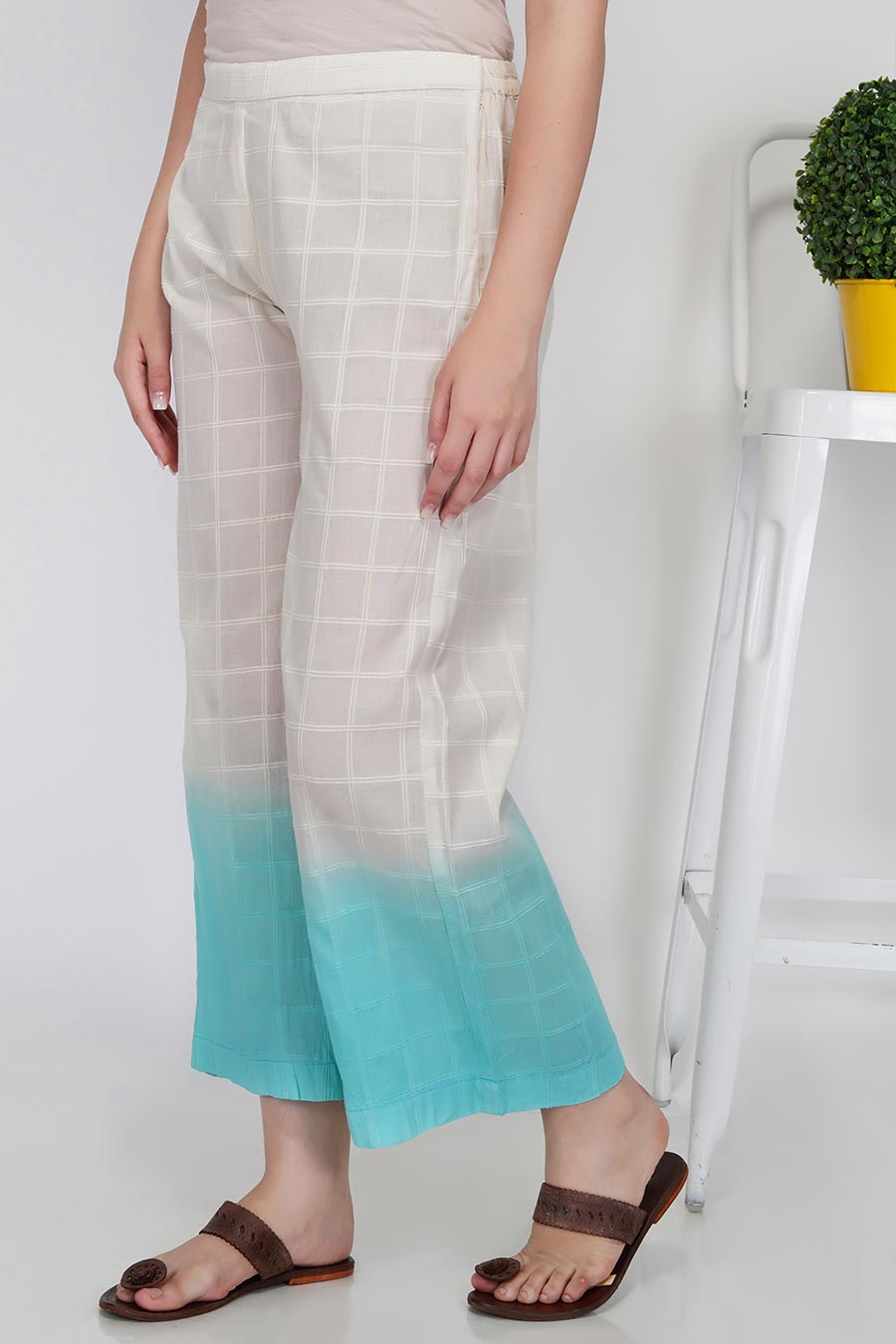 Checkered Cotton Kurta & Pants Set