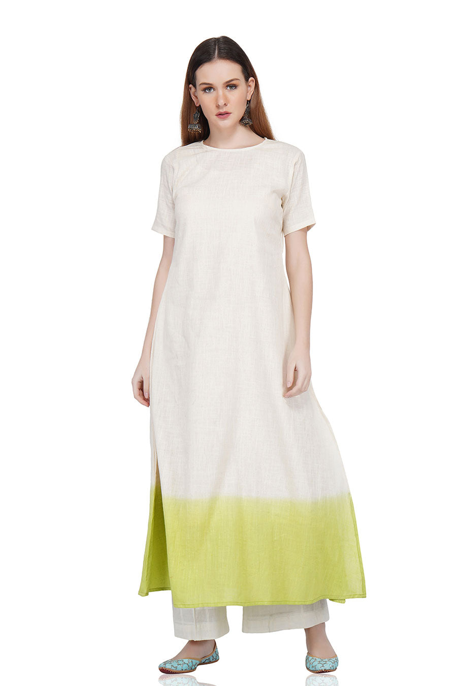Dip Dyed Ecru Maxi Kurta