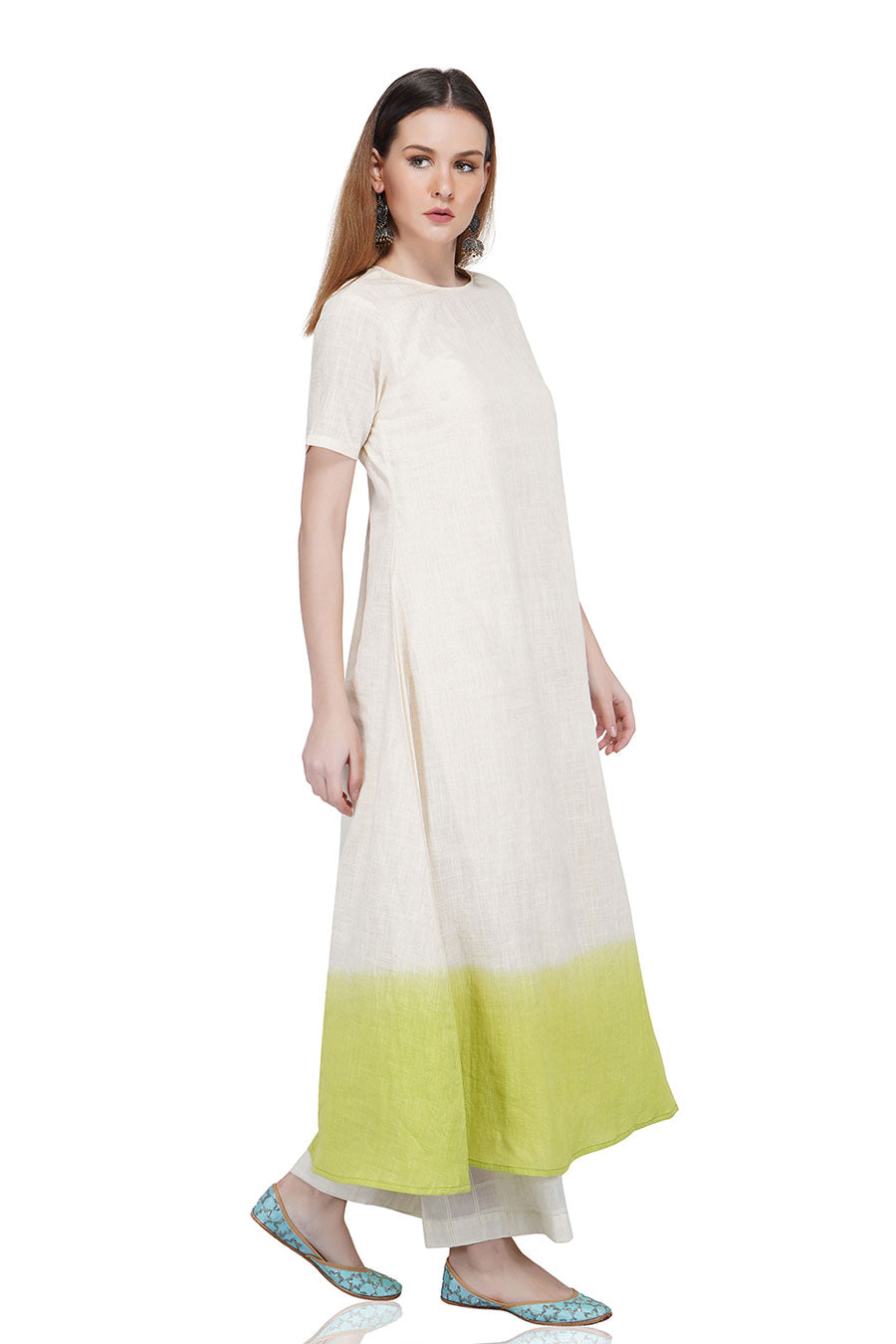 Dip Dyed Ecru Maxi Kurta