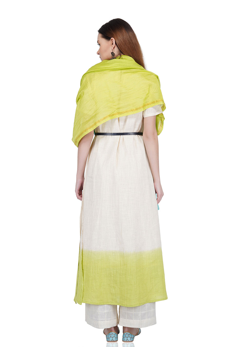 Dip Dyed Ecru Maxi Kurta