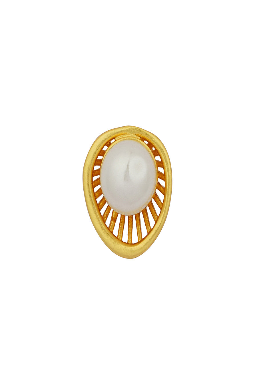 Pearl Zoned - Gold Plated Studs Earrings