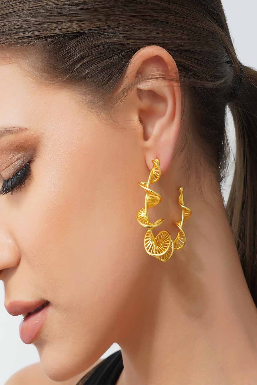 Magic Moves - Gold Plated Hoops Earrings