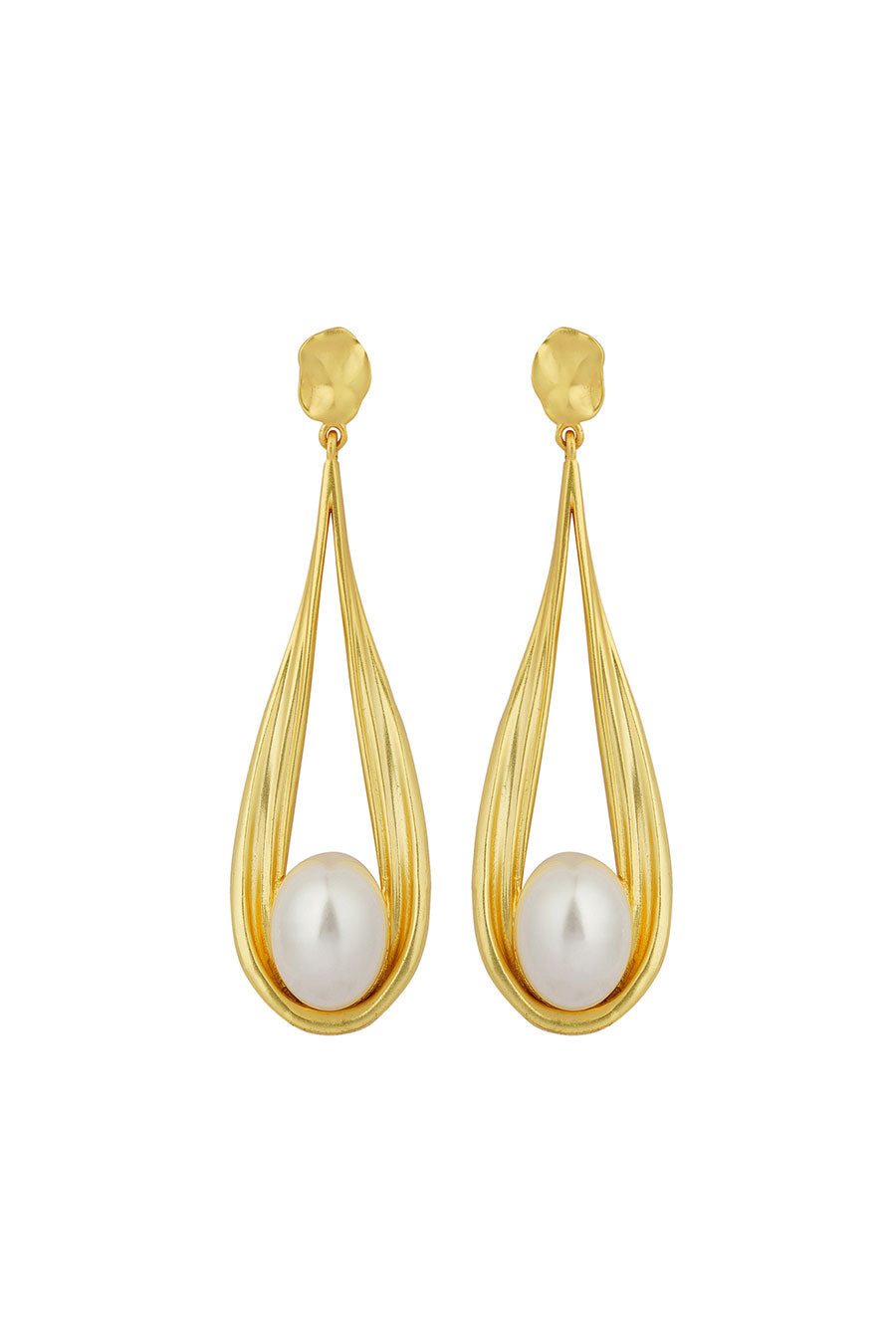 Make Dreams Work - Gold Plated Pearl Earrings