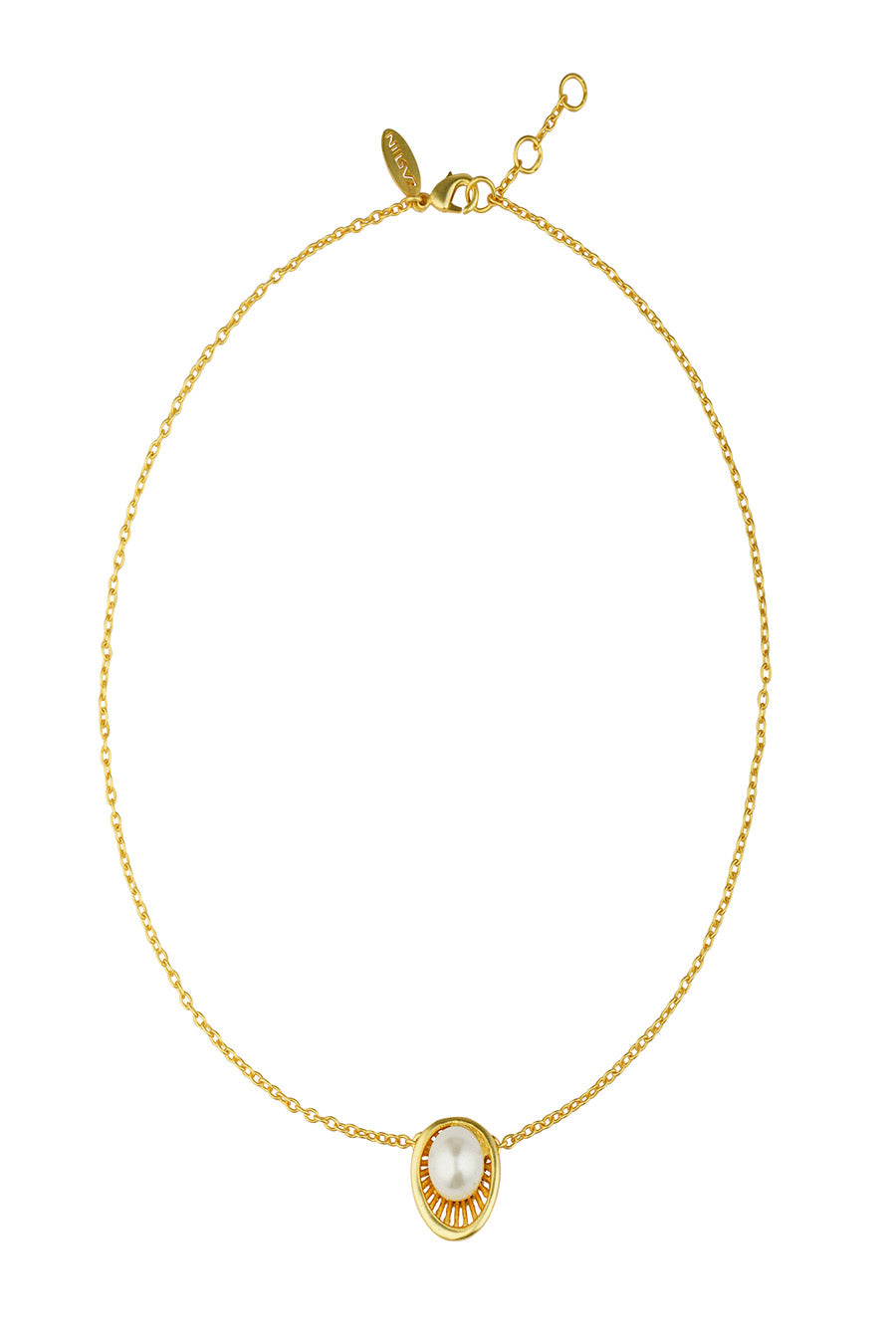 Pearl Zoned - Gold Plated Pendant Necklace