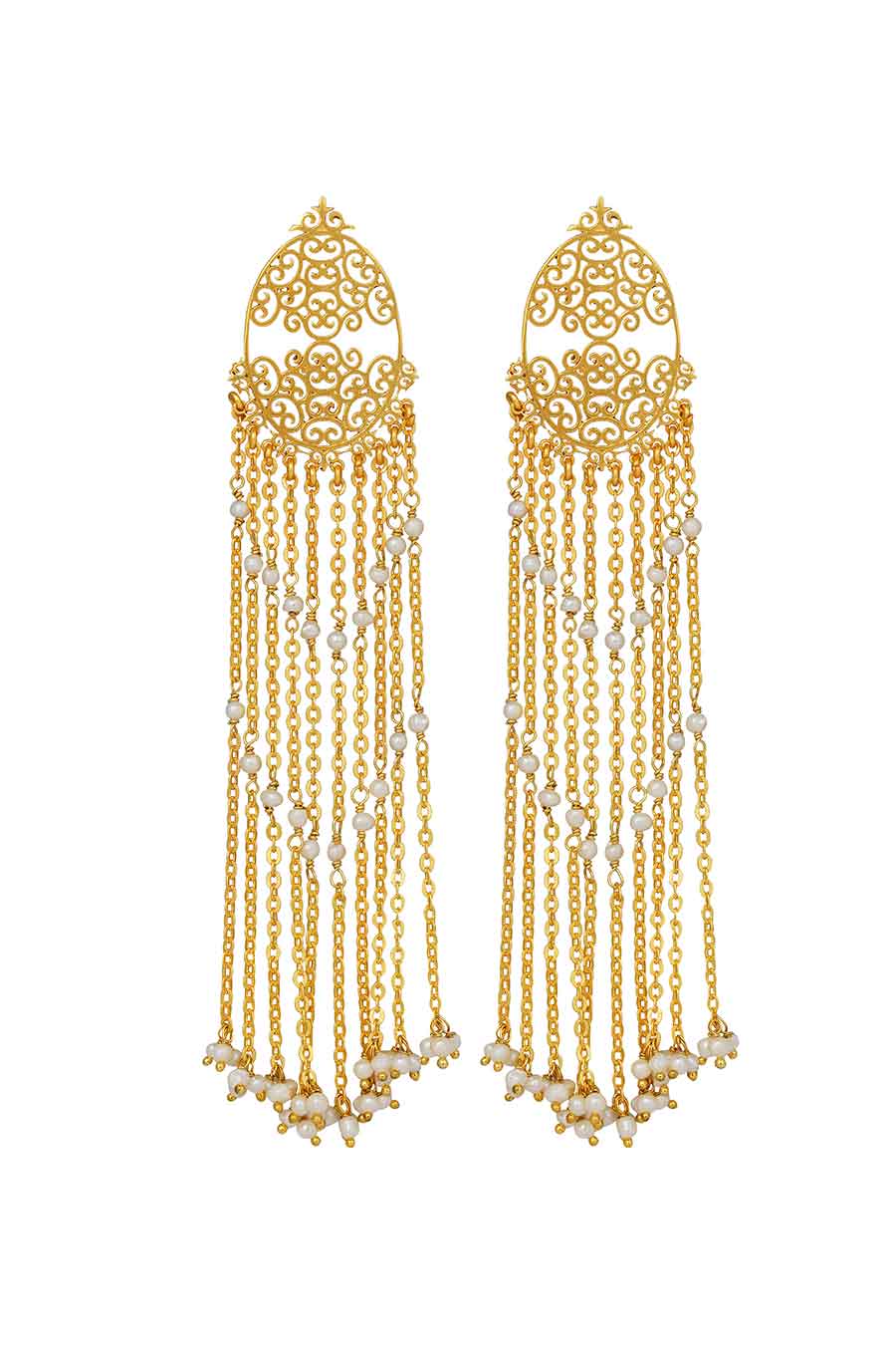 Resham Pearl Dangler Earrings