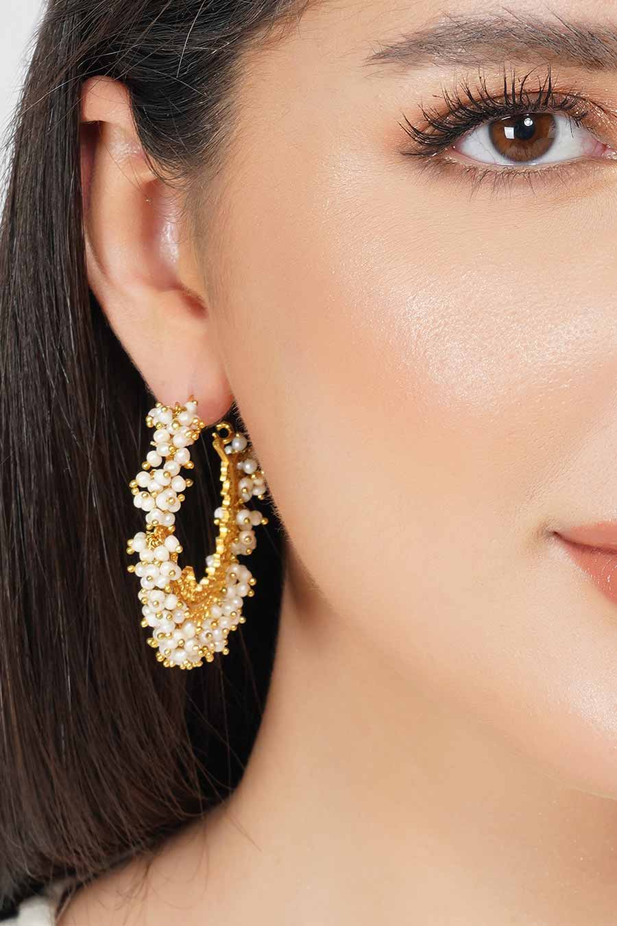Aayana Pearl Hoop Earrings