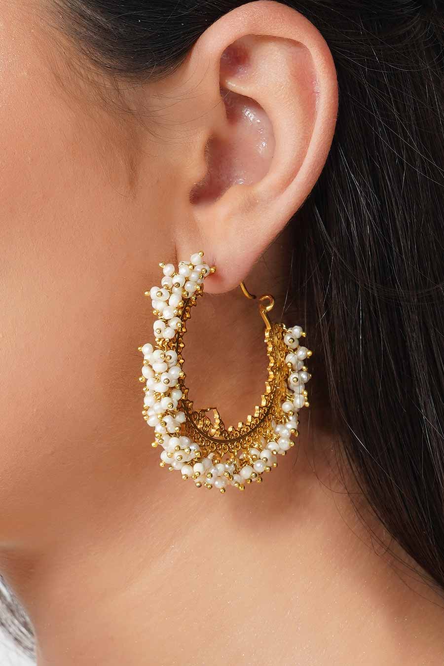 Aayana Pearl Hoop Earrings
