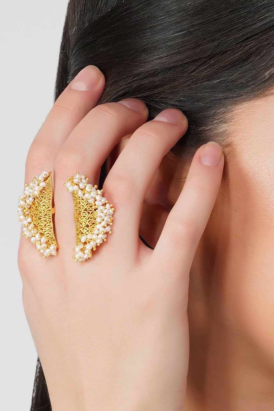 Maya Pearl Open Ring