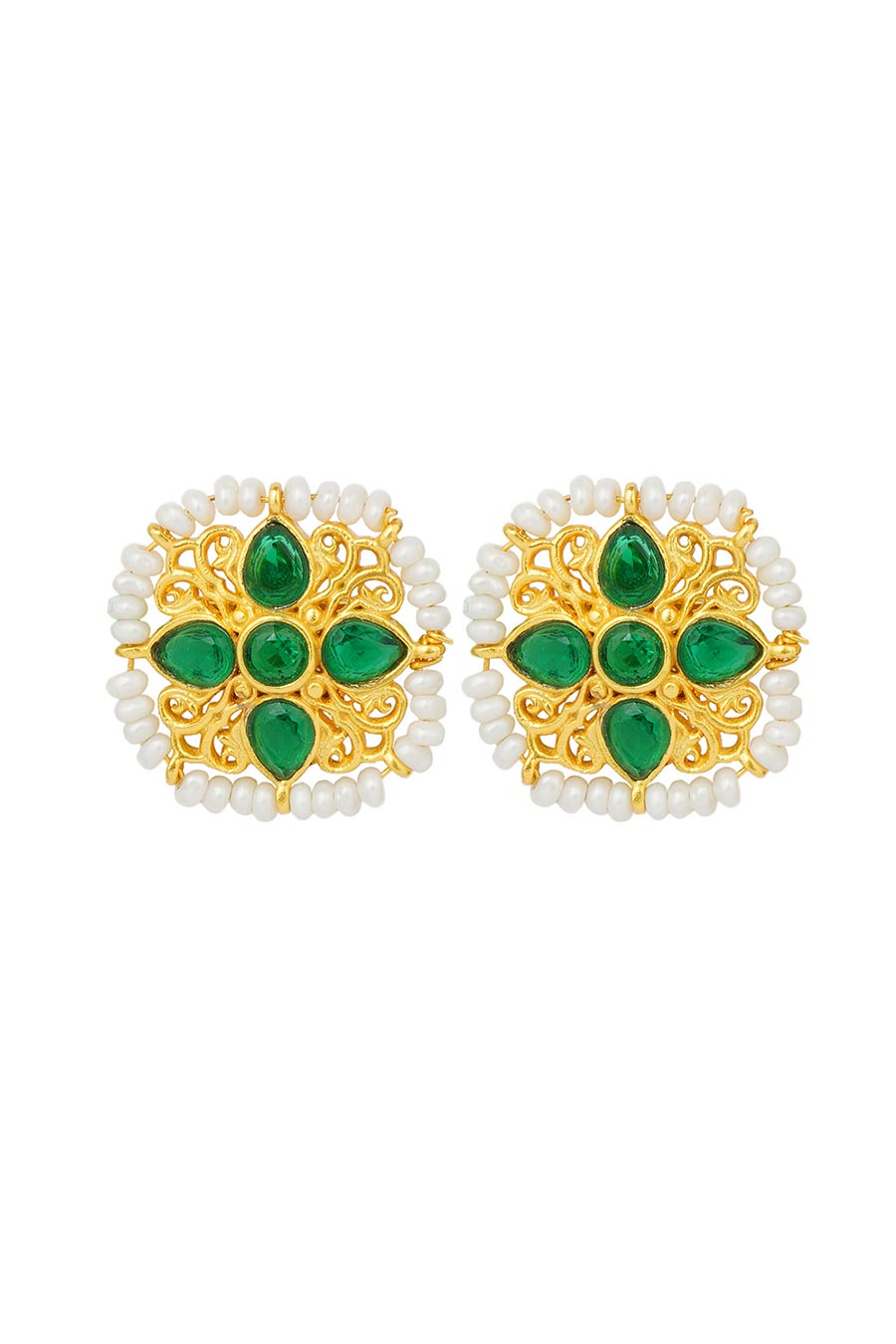 Jodha Gold Plated Stud Earrings