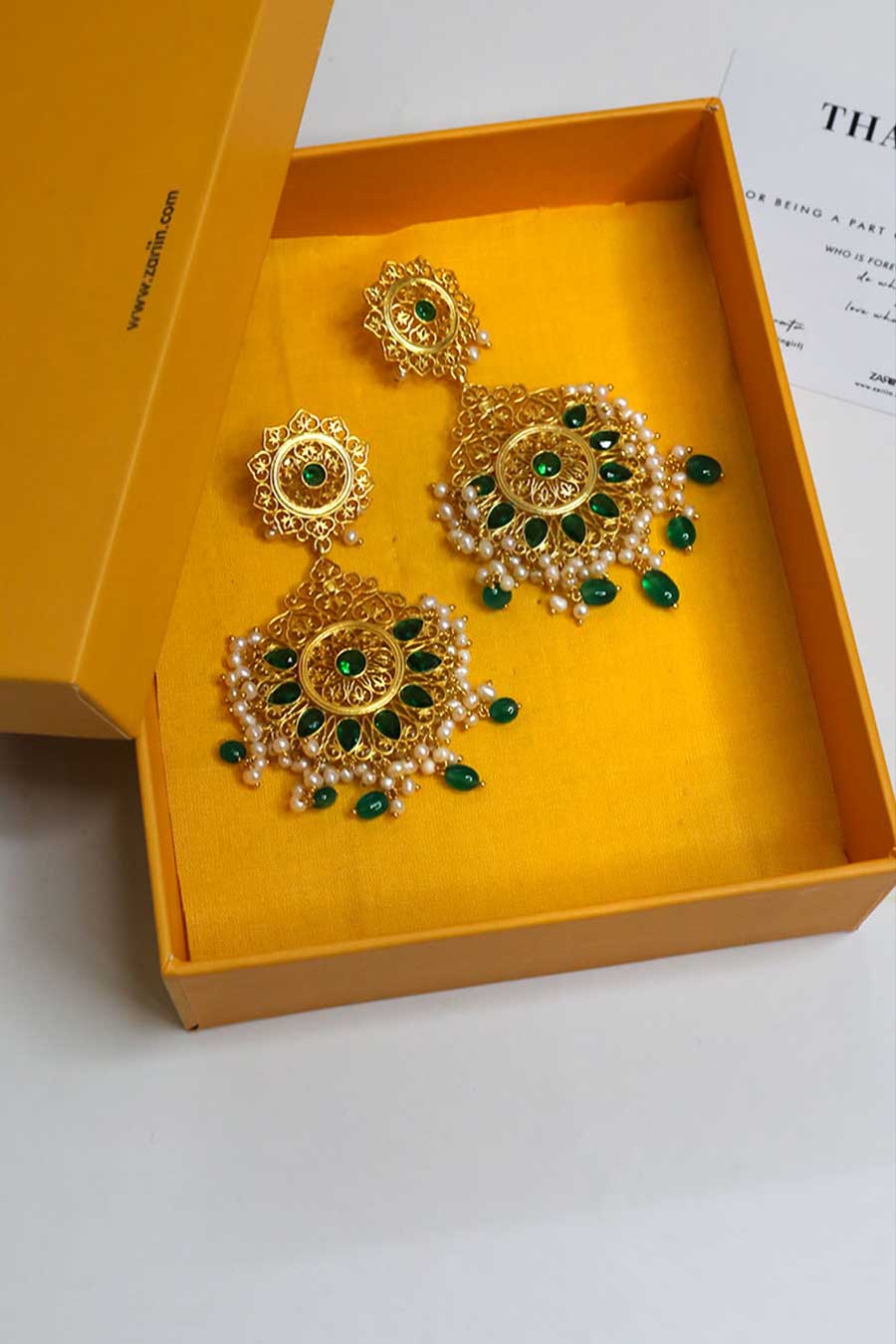 Gul-E-Bahar Gold Plated Dangler Earrings