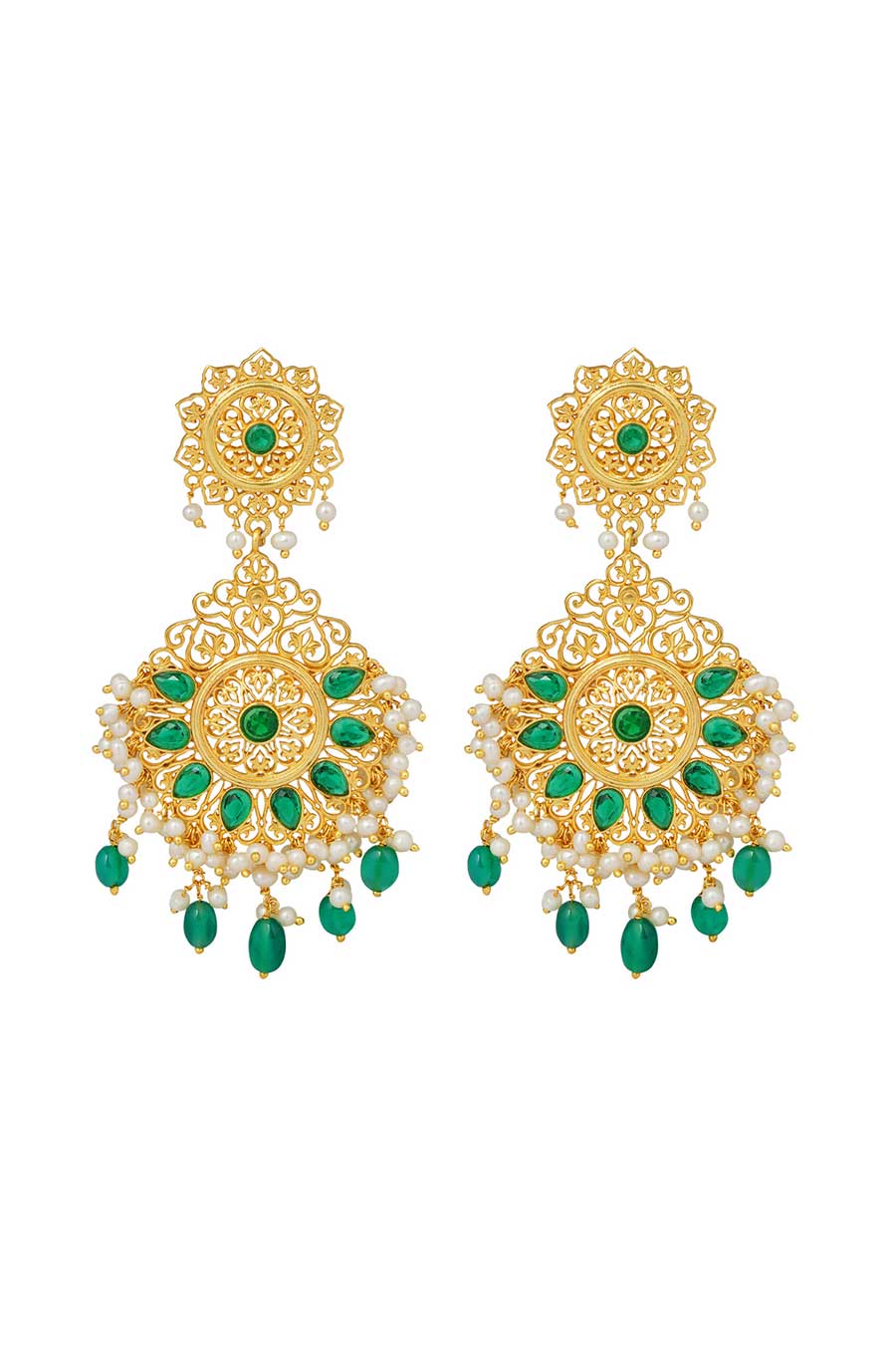 Gul-E-Bahar Gold Plated Dangler Earrings