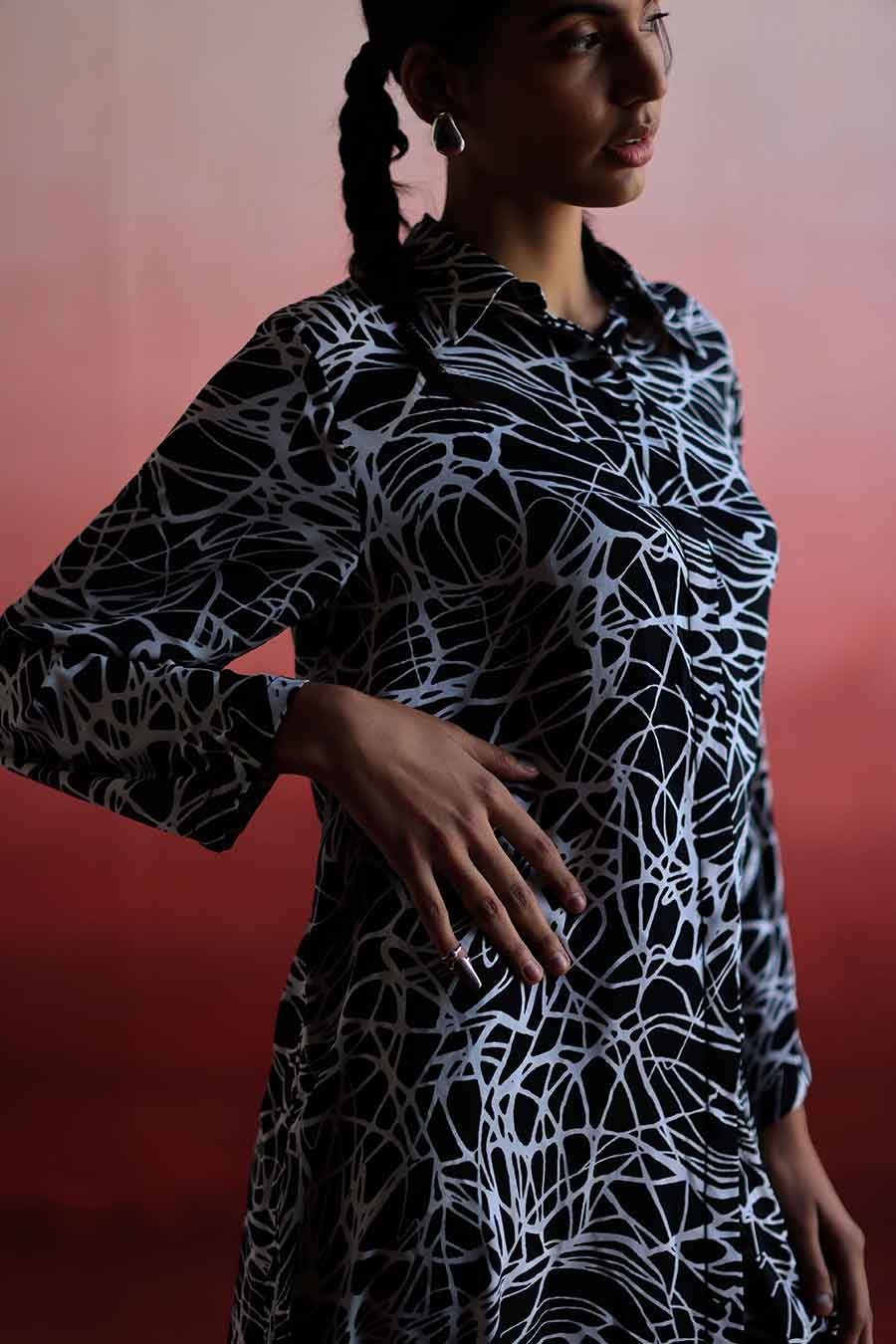 ZHEN - Low Back Shirt & Pant Co-Ord Set