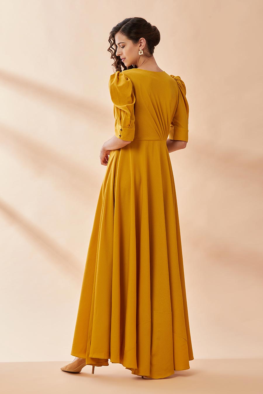 Mustard Yellow Anarkali Suit In Georgette | Anarkali gown, Anarkali suit,  Gown suit