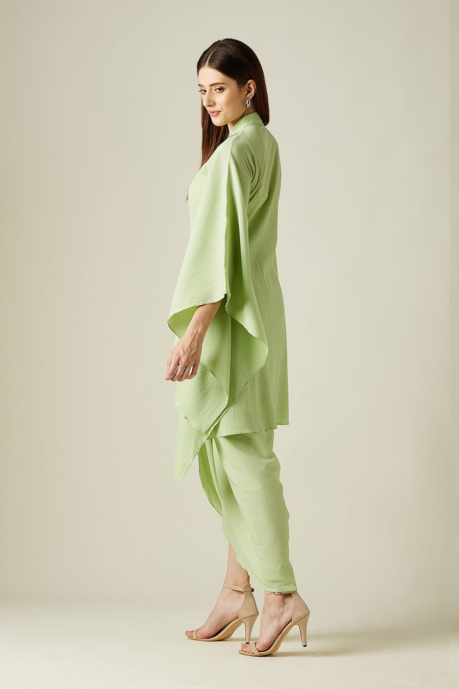 Pebble Green Kaftan & Drape Skirt Co-Ord Set