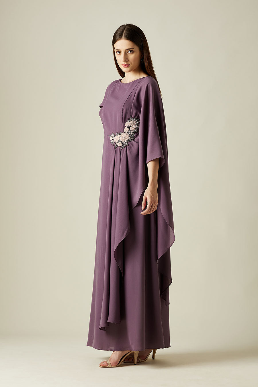 Taylor Purple Embroidered Maxi Dress