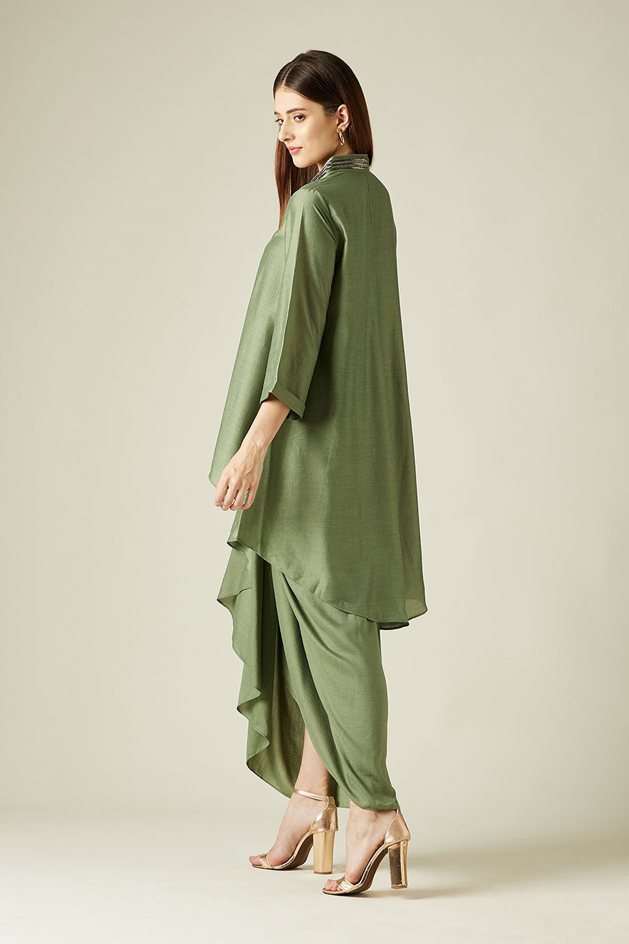 Fern Green Tunic & Drape Skirt Co-Ord Set
