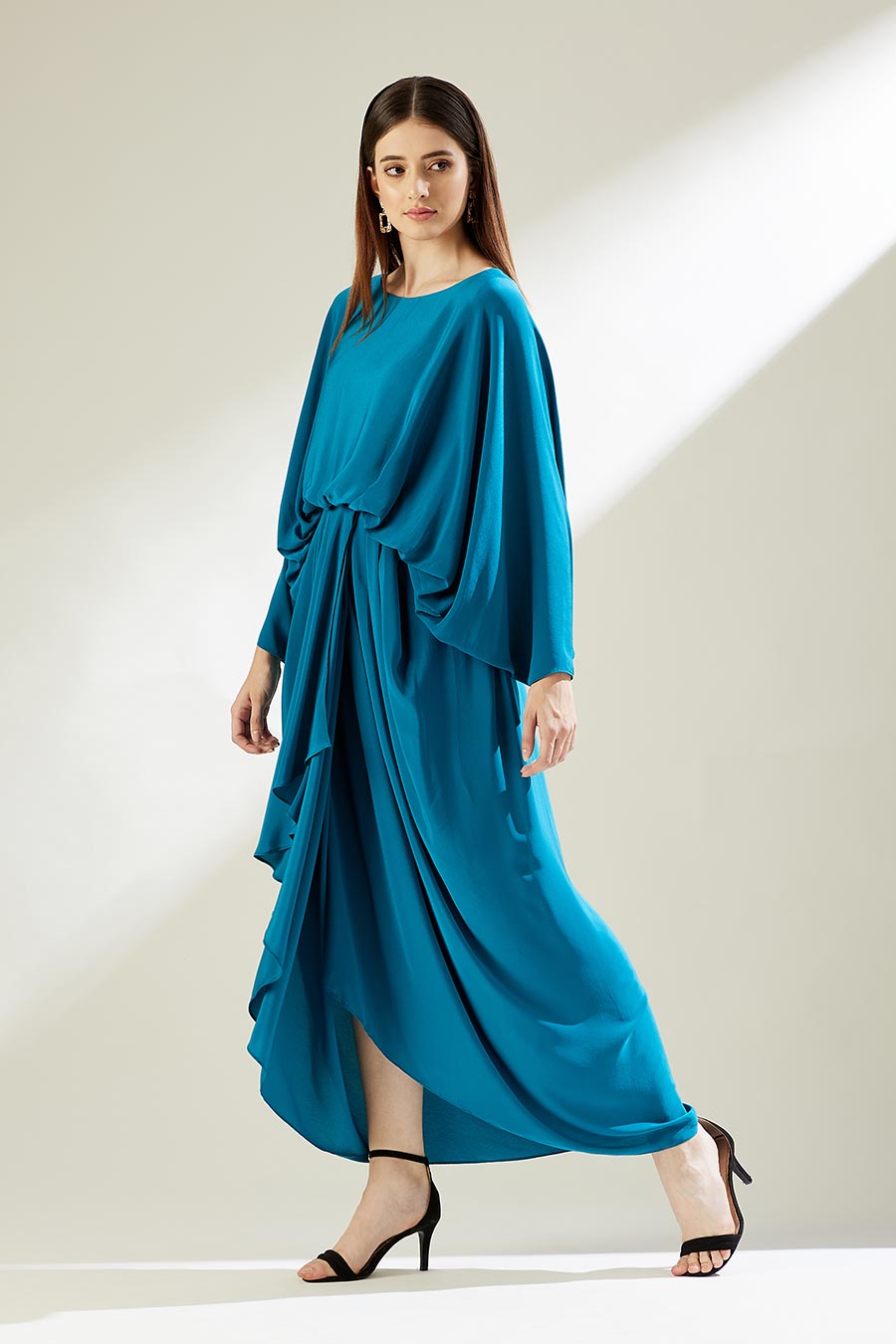 Ocean Blue Lounge Drape Dress