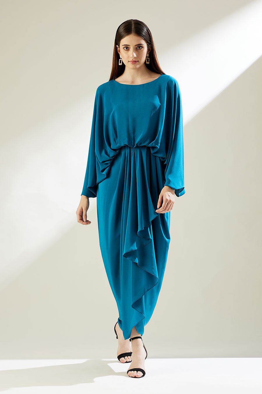 Ocean Blue Lounge Drape Dress