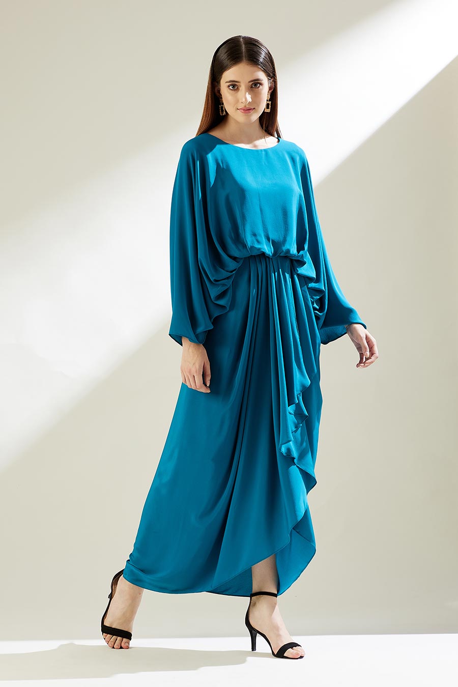 Ocean Blue Lounge Drape Dress