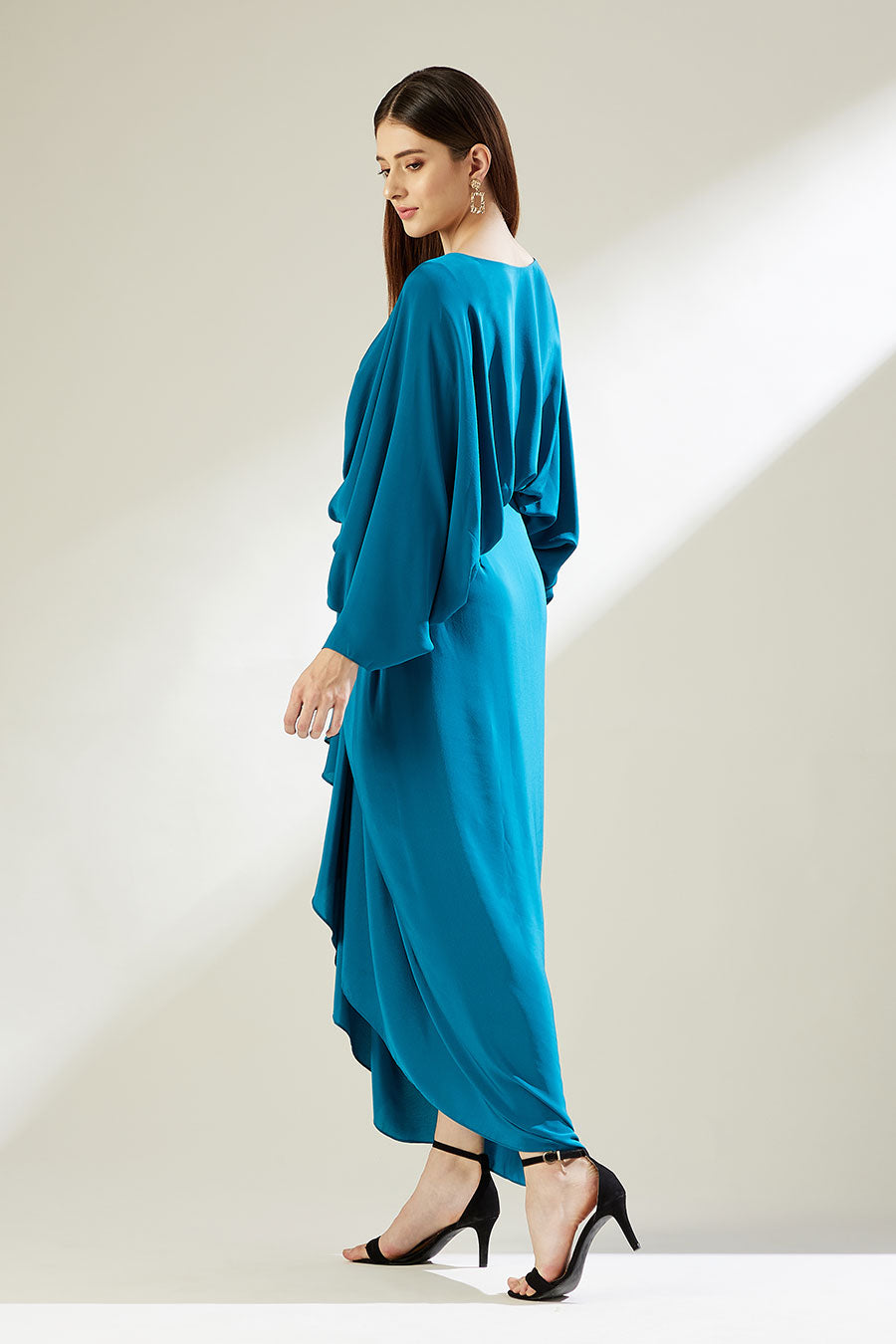 Ocean Blue Lounge Drape Dress