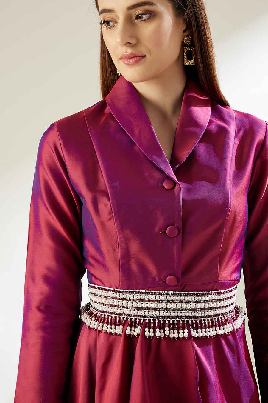 Pink Tunic Co-Ord Set With Embellished Belt