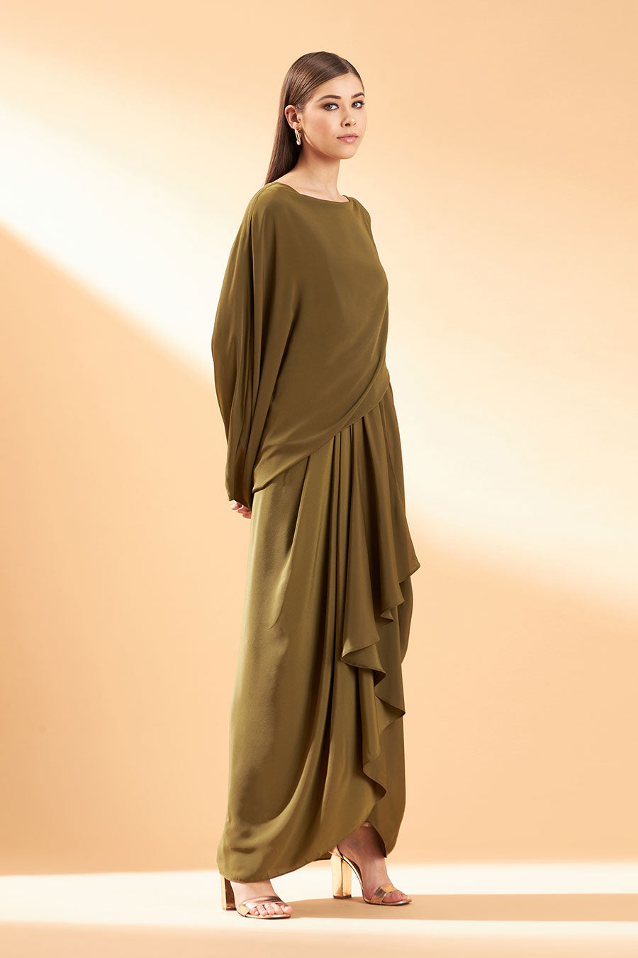 Olive Drape Dress