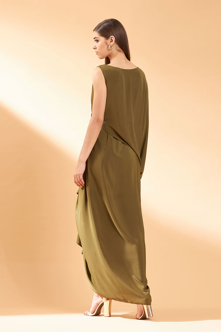 Olive Drape Dress