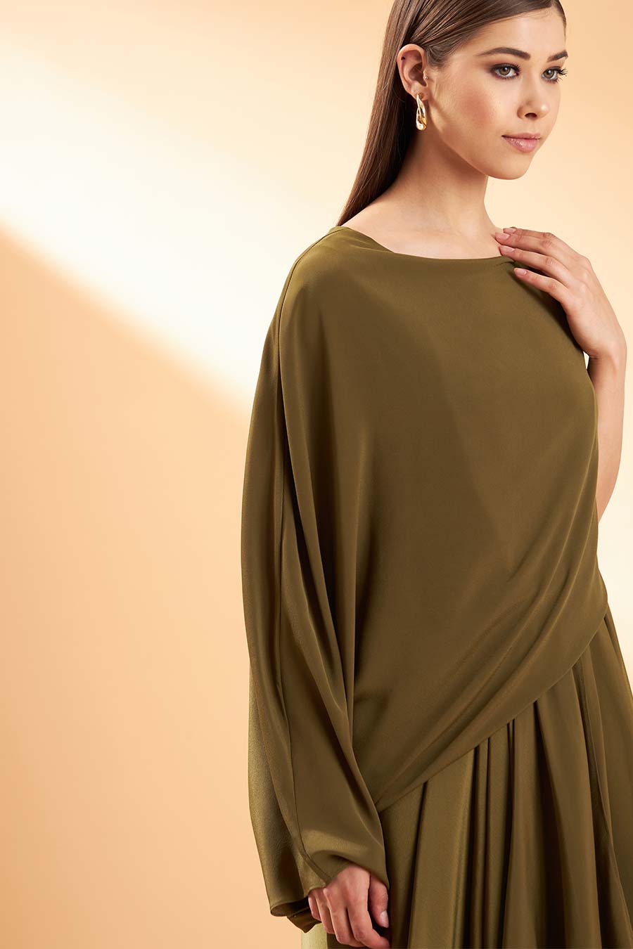 Olive Drape Dress