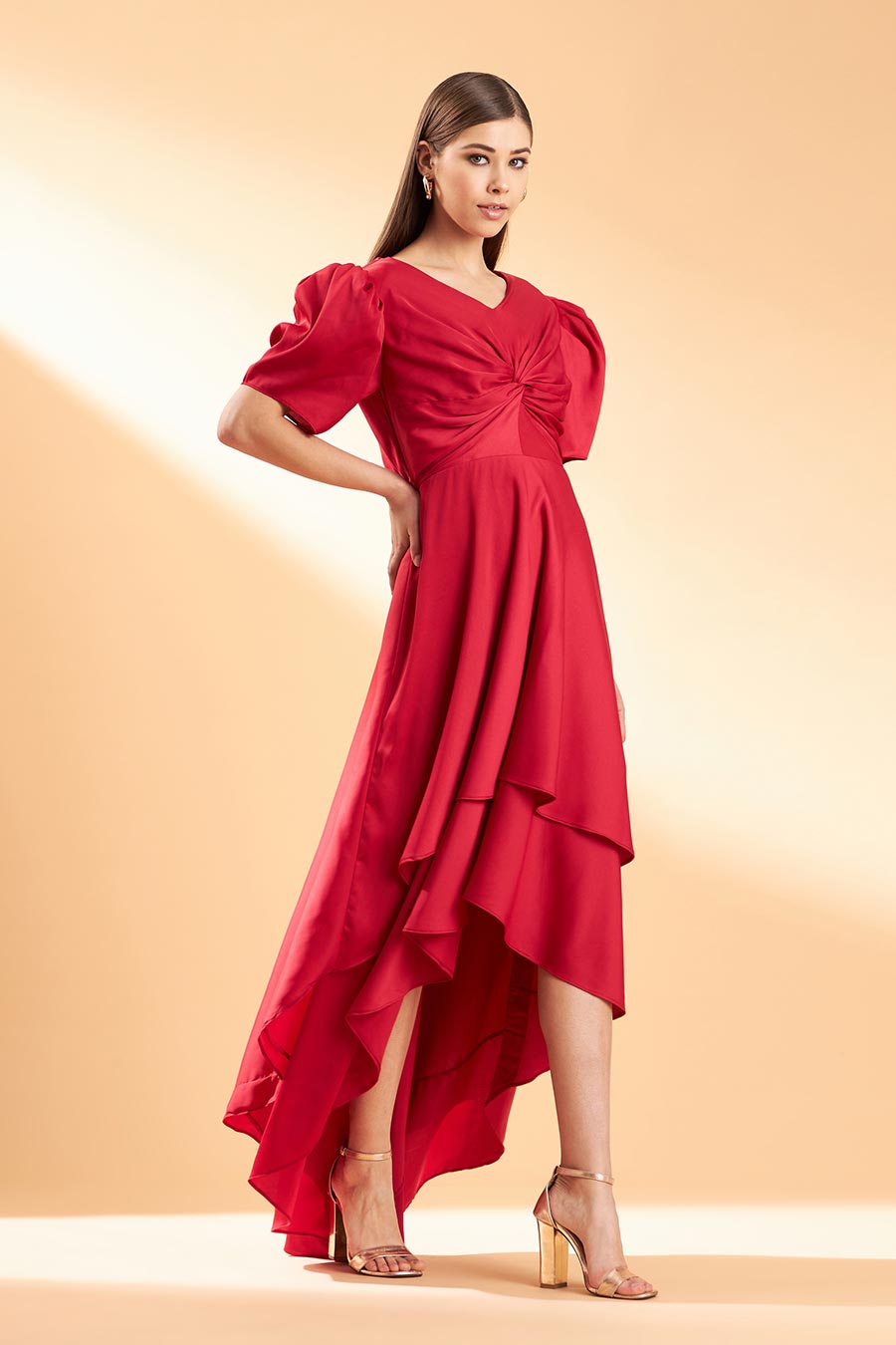 Scarlet Red Layered Dress