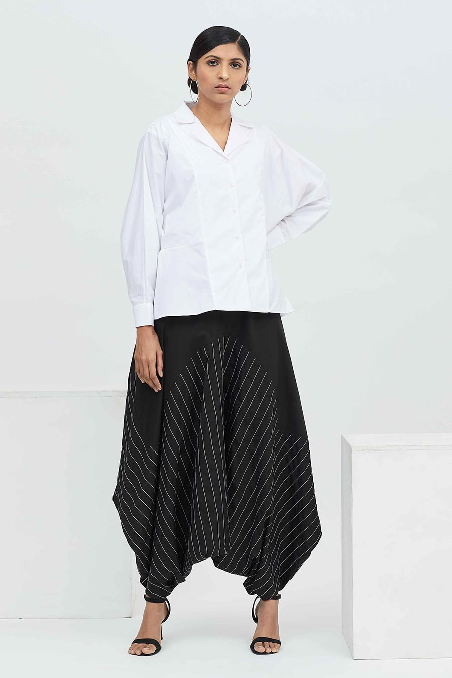 White Cotton Baggy Shirt