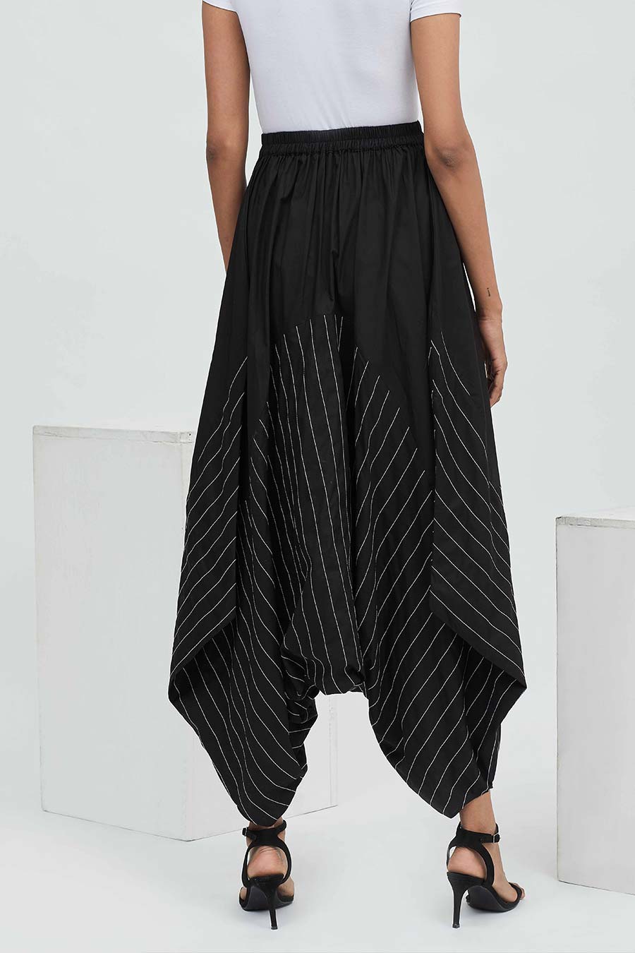 Black Textured Zouave Pants