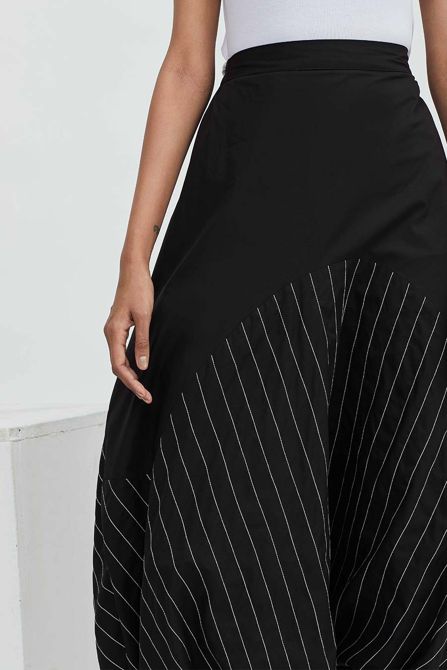 Black Textured Zouave Pants