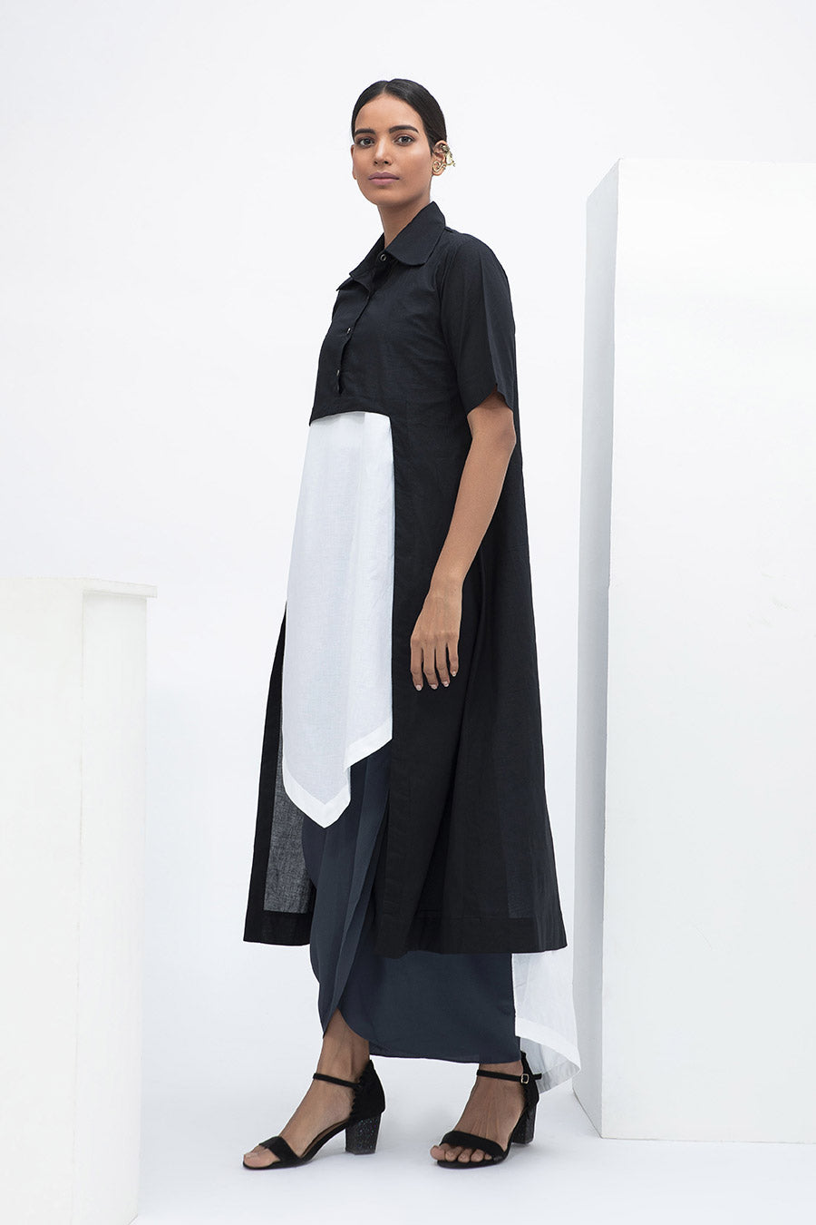 Black & White Layered Armour Tunic