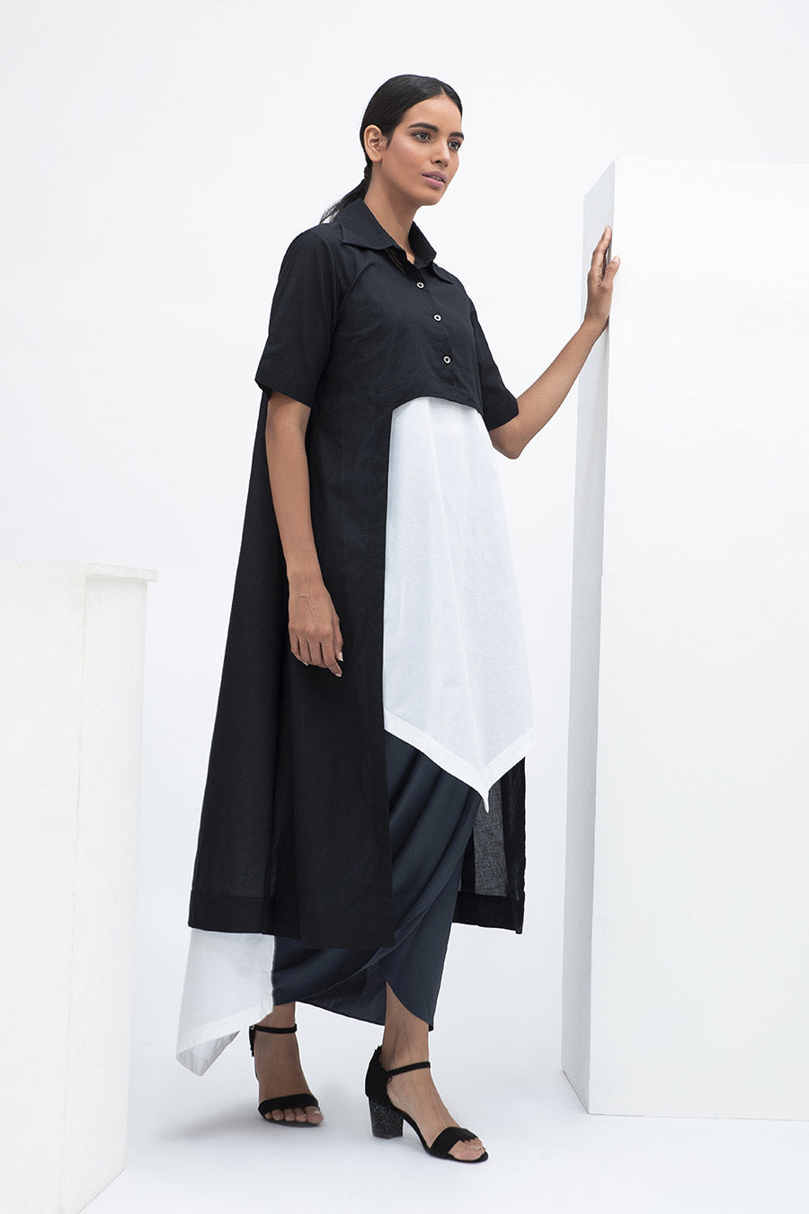 Black & White Layered Armour Tunic