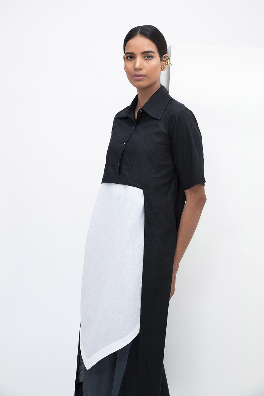 Black & White Layered Armour Tunic