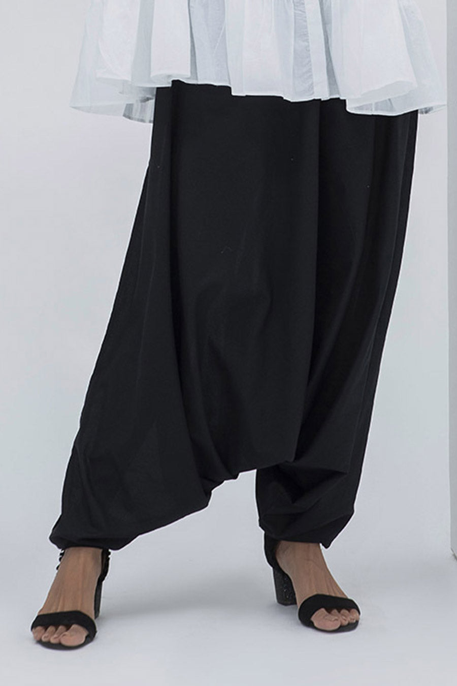 Black Zouave Drape Pant